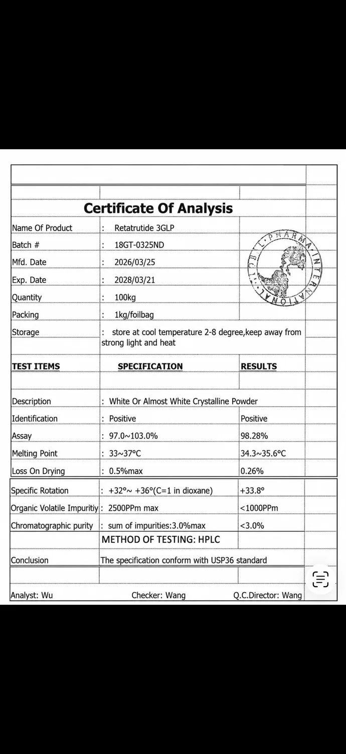Certificate of Analysis: Retatrutide
